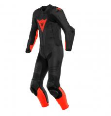 DAINESE LAGUNA SECA 5 1-TEILER PERFORIERTE LEDERKOMBI SCHWARZ/NEONROT 