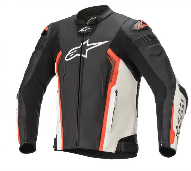 ALPINESTARS MISSILE V2 LEDERJACKE SCHWARZ/WEIß/FLUOROT 