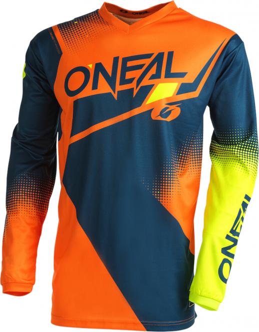 O`NEAL ELEMENT JERSEY RACEWEAR V.22 BLAU/ORANGE/NEONGELB 