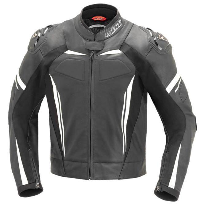BÜSE IMOLA LEDERJACKE SCHWARZ/WEIß 