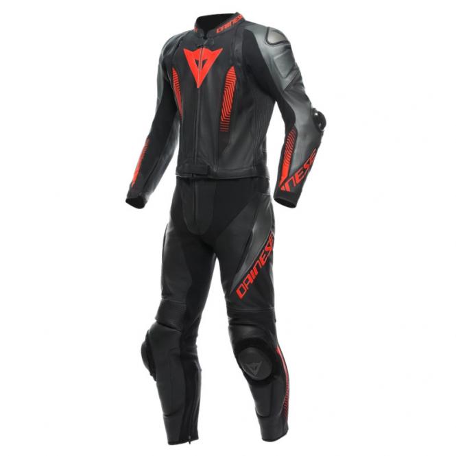 DAINESE LAGUNA SECA 5 2PC LEDERKOMBI SCHWARZ/ANTHRAZIT/ROT 