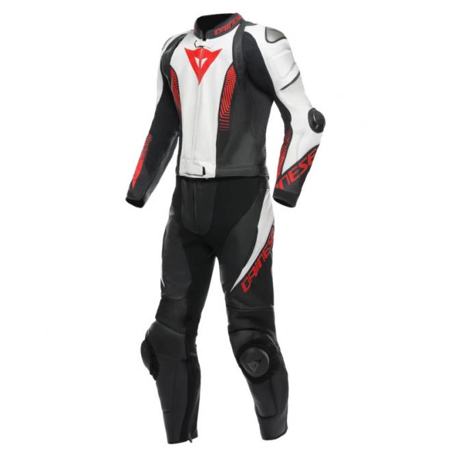 DAINESE LAGUNA SECA 5 2PC LEDERKOMBI SCHWARZ/WEIß/LAVA/ROT 