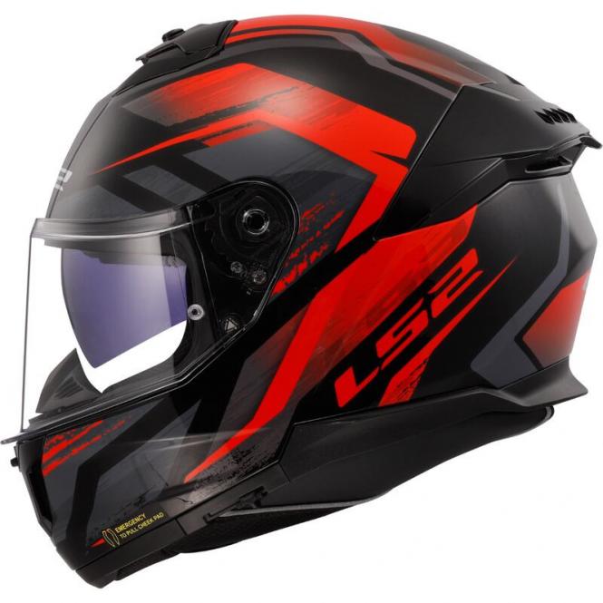 LS2 FF808 STREAM II FURY SCHWARZ/ROT 
