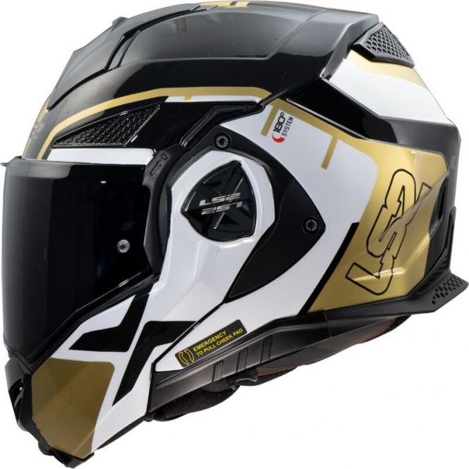 LS2 FF901 ADVANT X METRYK SCHWARZ/GOLD/WEISS 