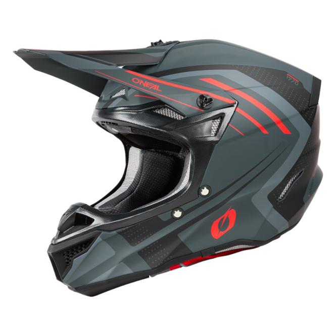 O´NEAL 5SERIES 5SRS SPIKE V.25 MOTOCROSS HELM GRAU/ROT 