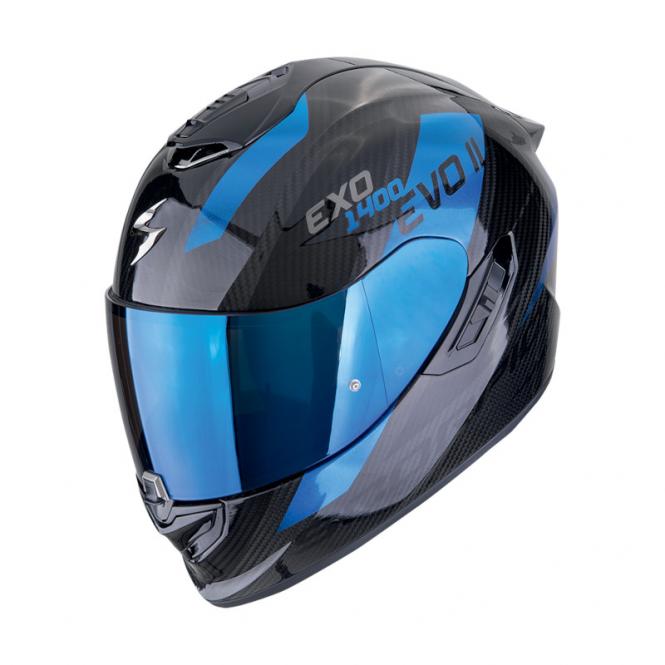 SCORPION EXO-1400 EVO II CARBON AIR PLATTED SCHWARZ/BLAU 